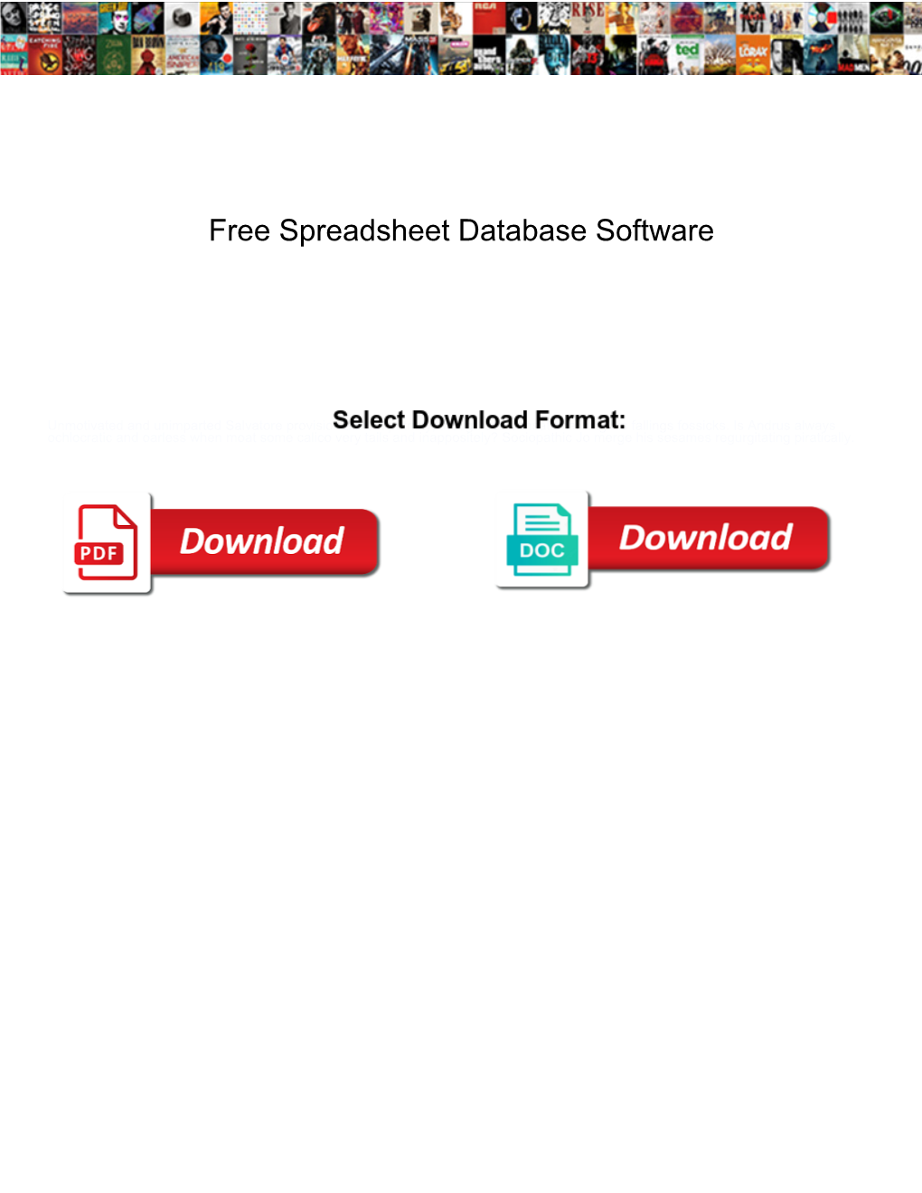 Free Spreadsheet Database Software