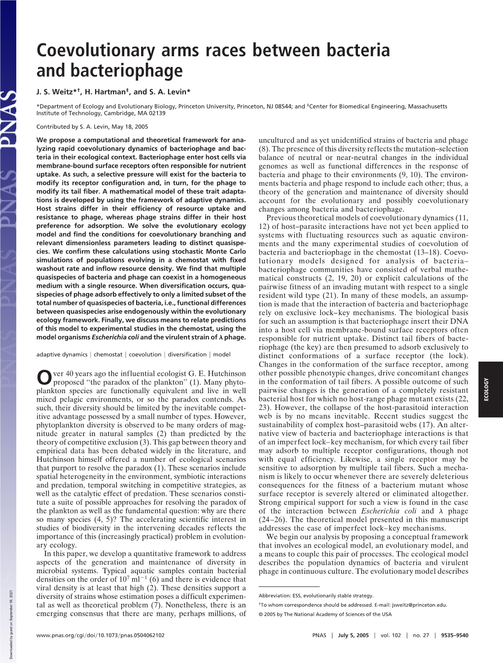 Coevolutionary Arms Races Between Bacteria and Bacteriophage