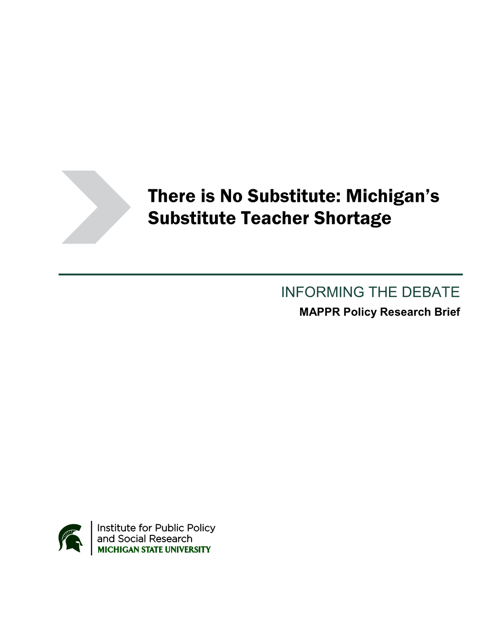 There Is No Substitute: Michigan's Substitute Teacher Shortage
