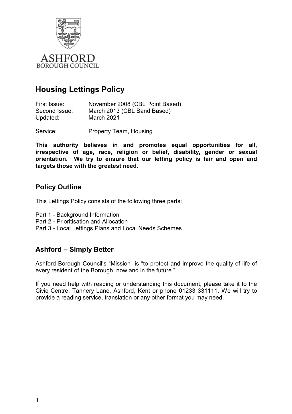 Housing Allocation Scheme