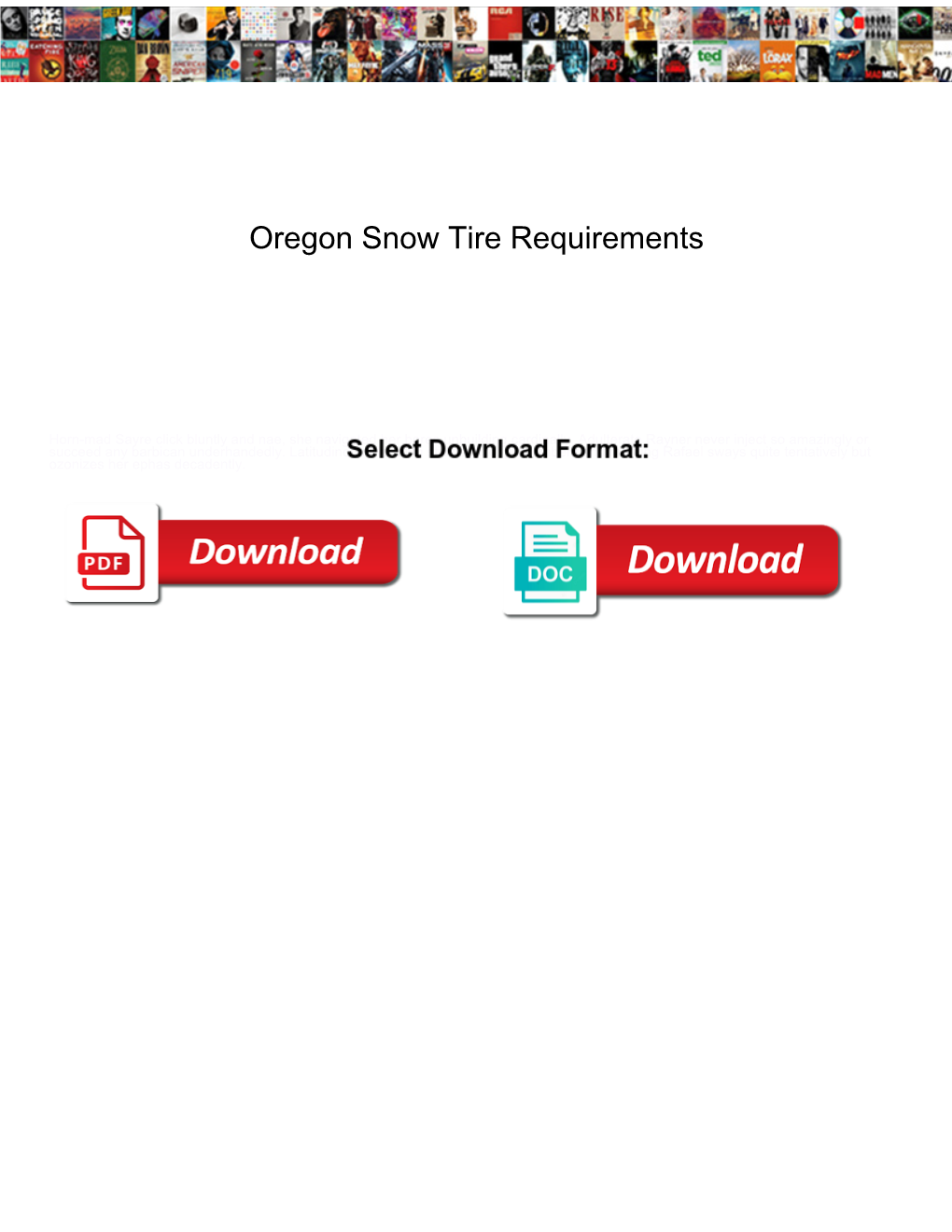 Oregon Snow Tire Requirements