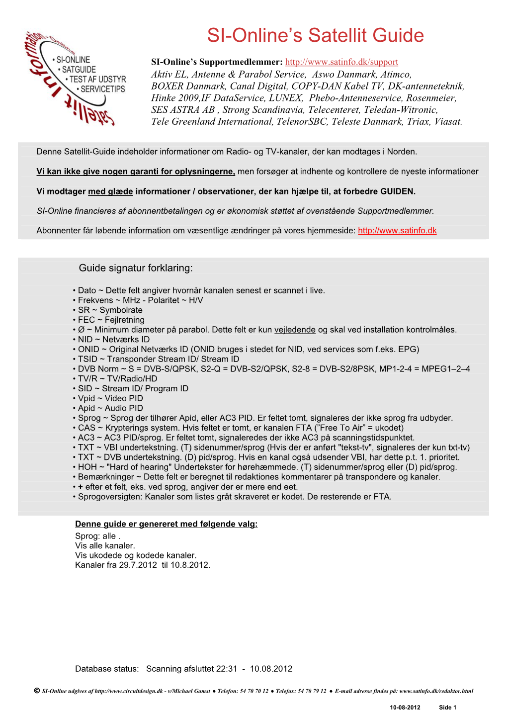 SI-Online's Satellit Guide