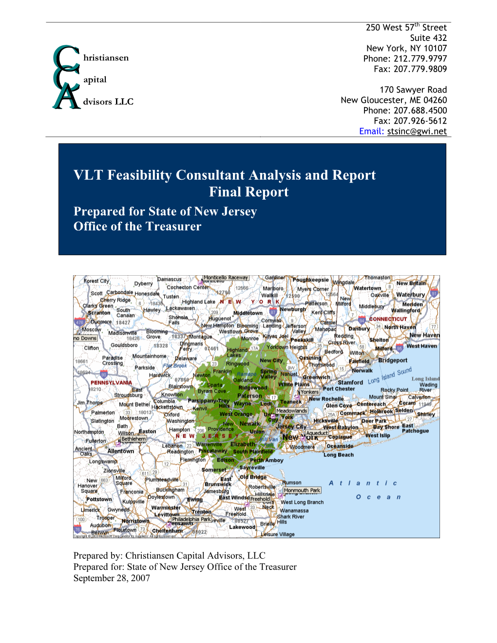 VLT Feasibility Consultant Analysis and Report Final Report