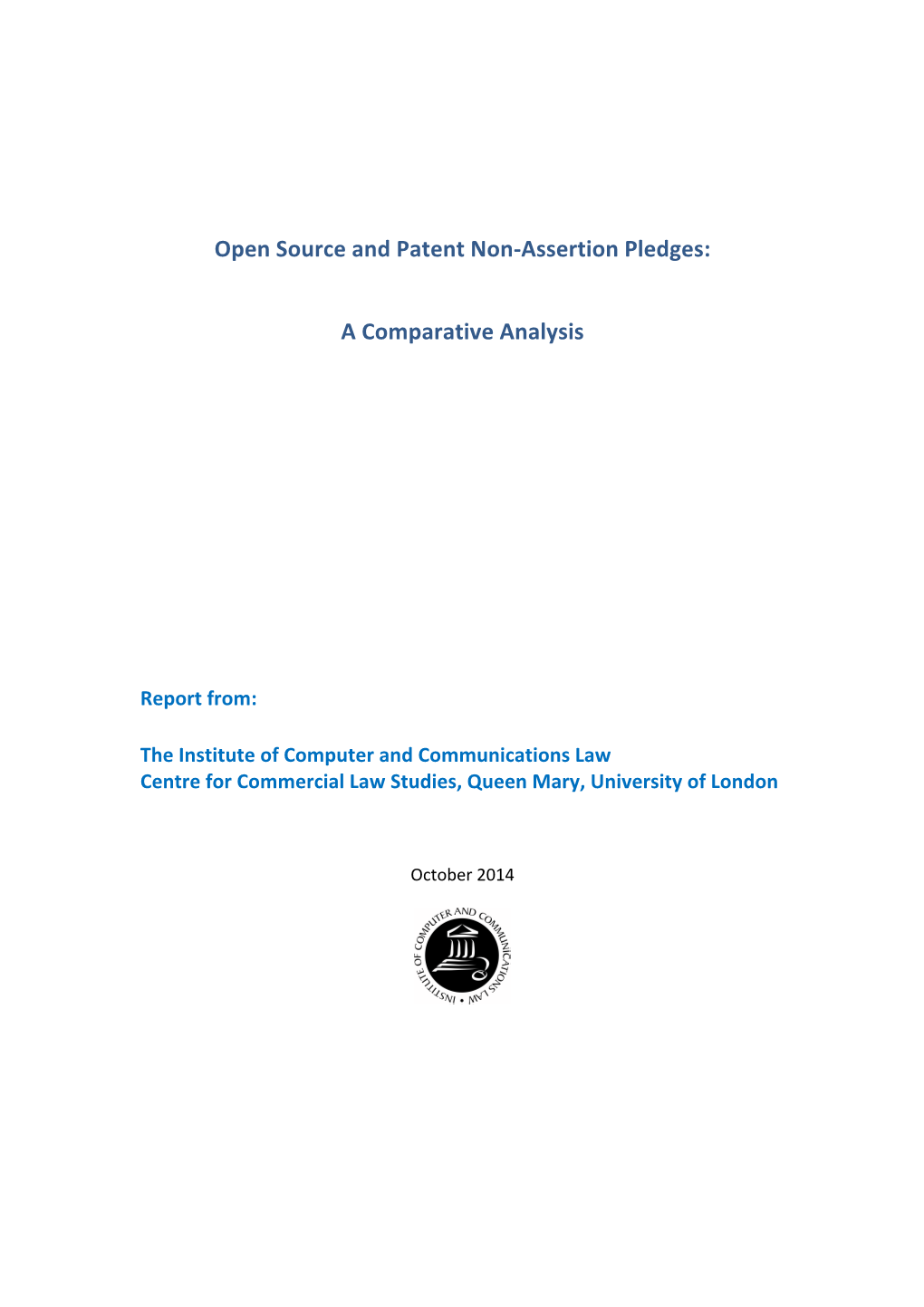 Open Source and Patent Non-‐Assertion Pledges