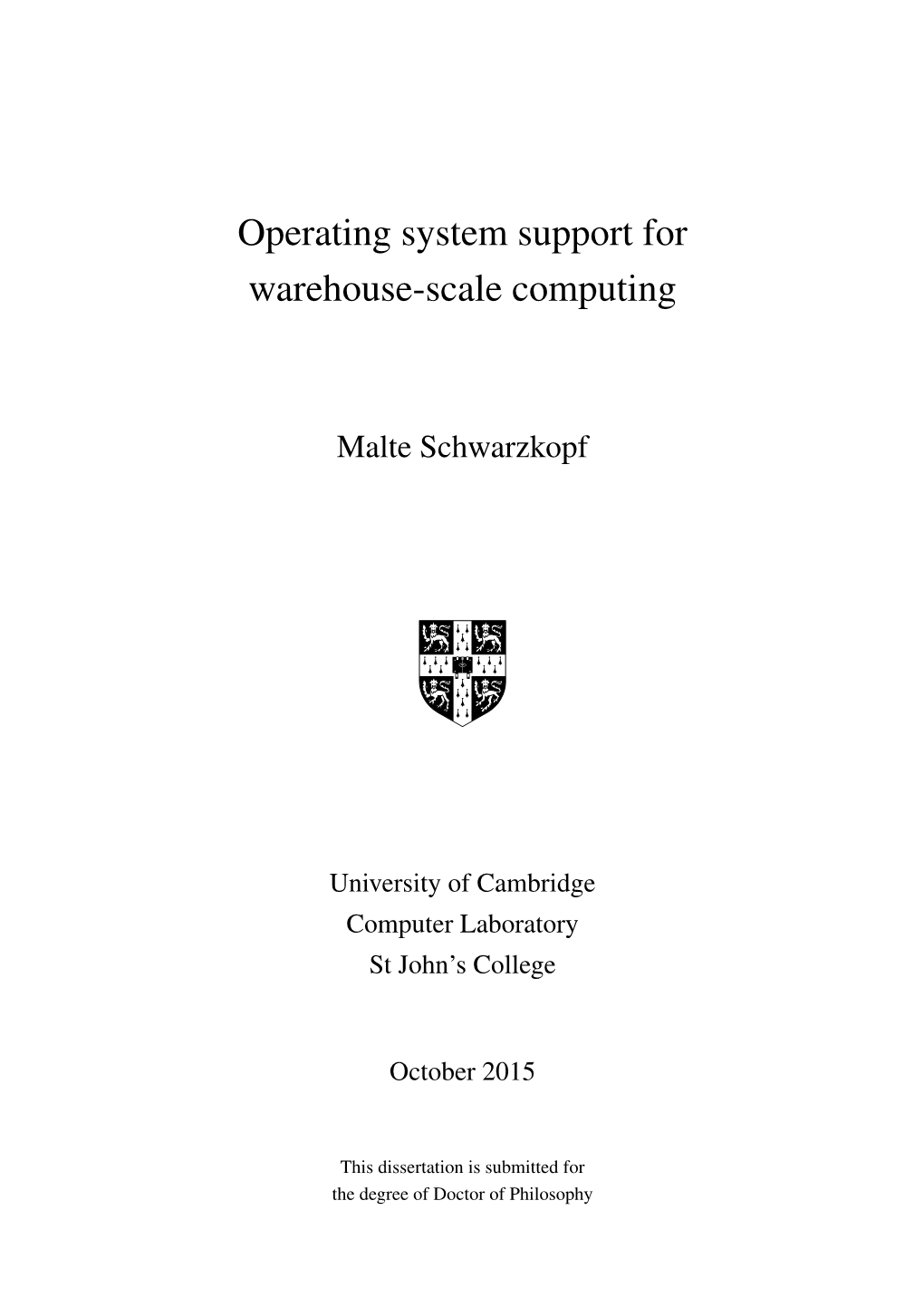 Operating System Support for Warehouse-Scale Computing