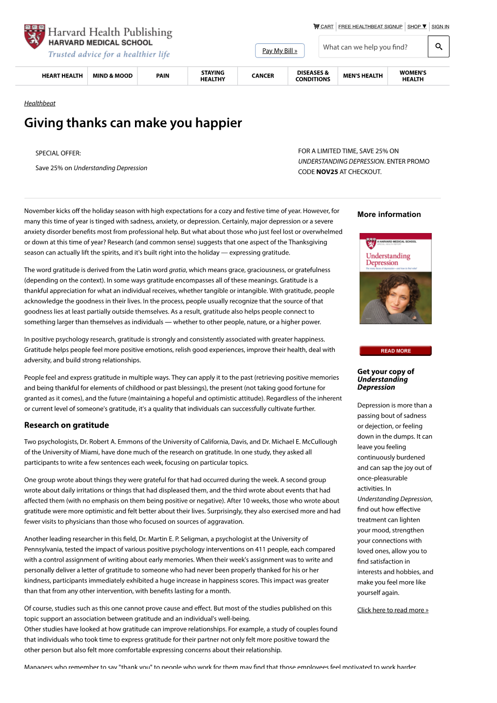 Giving Thanks Can Make You Happier