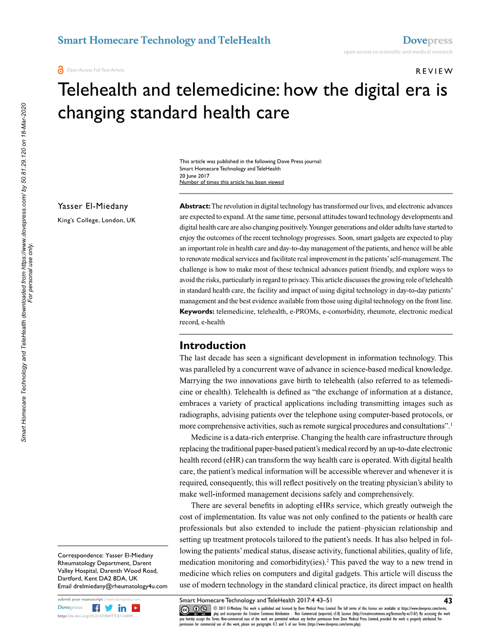 Telehealth and Telemedicine: How the Digital Era Is Changing Standard Health Care