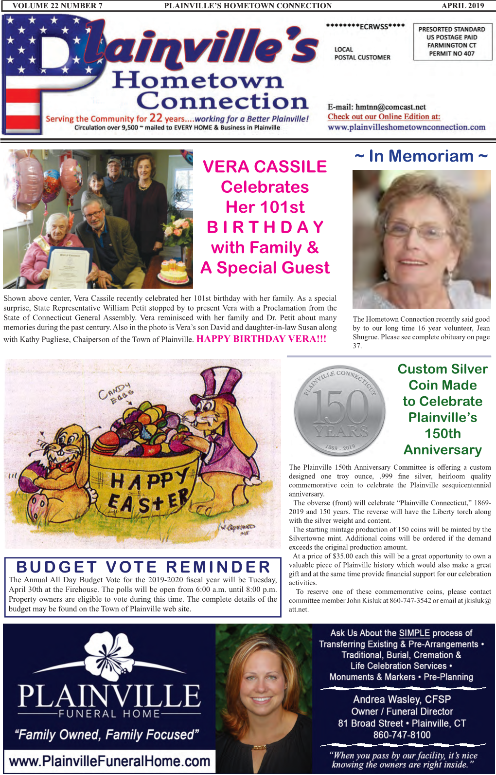 In Memoriam ~ VERA CASSILE Celebrates Her 101St BIRTHDAY with Family & a Special Guest