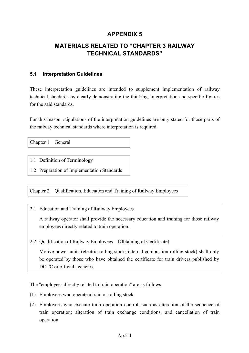 Chapter 3 Railway Technical Standards”