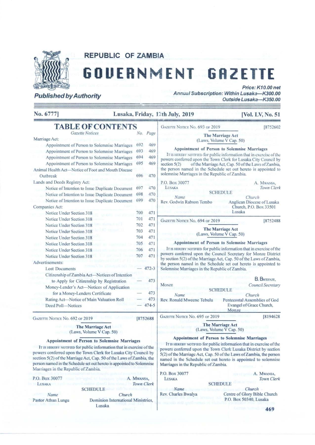 Government Gazette