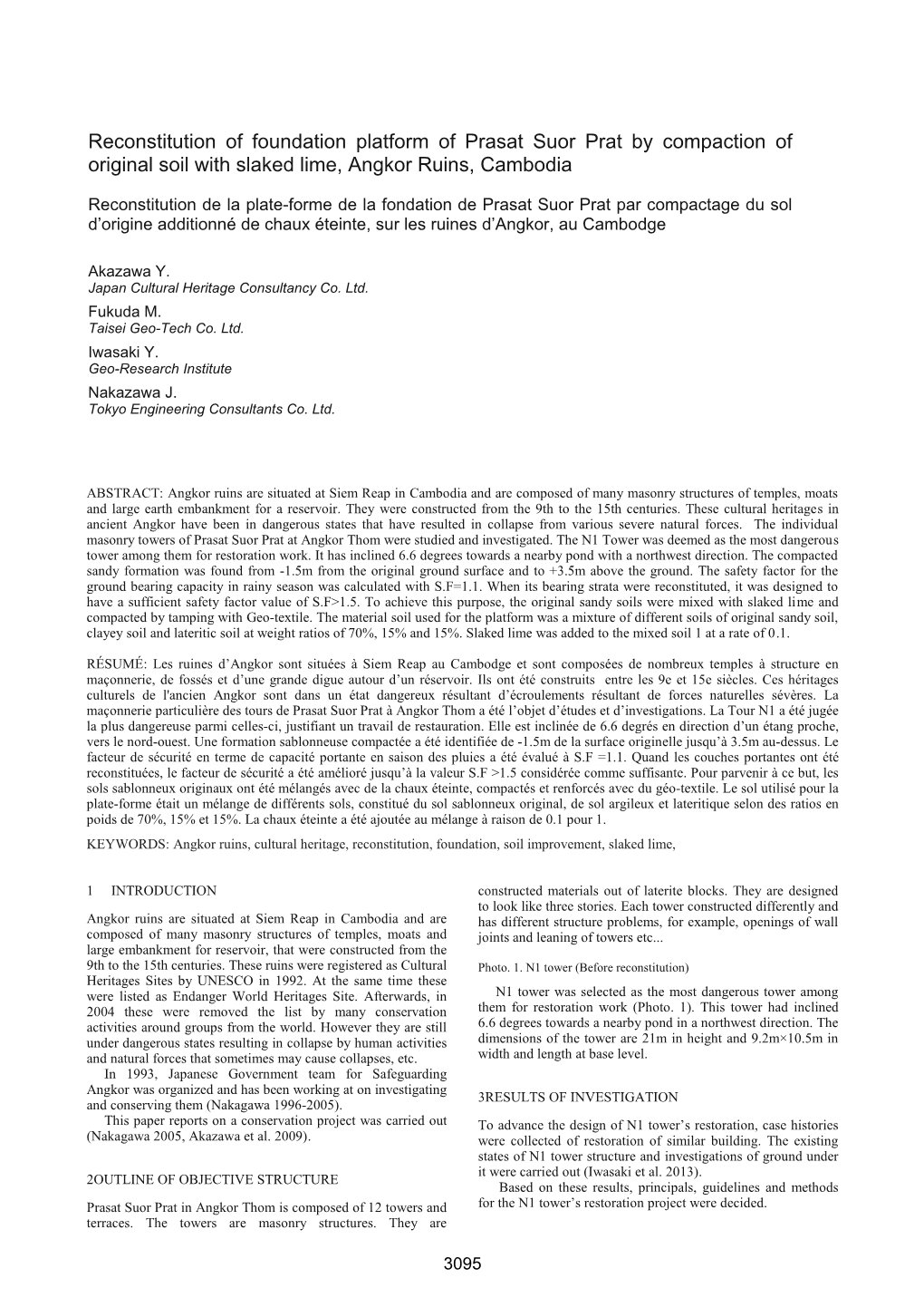 Reconstitution of Foundation Platform of Prasat Suor Prat by Compaction