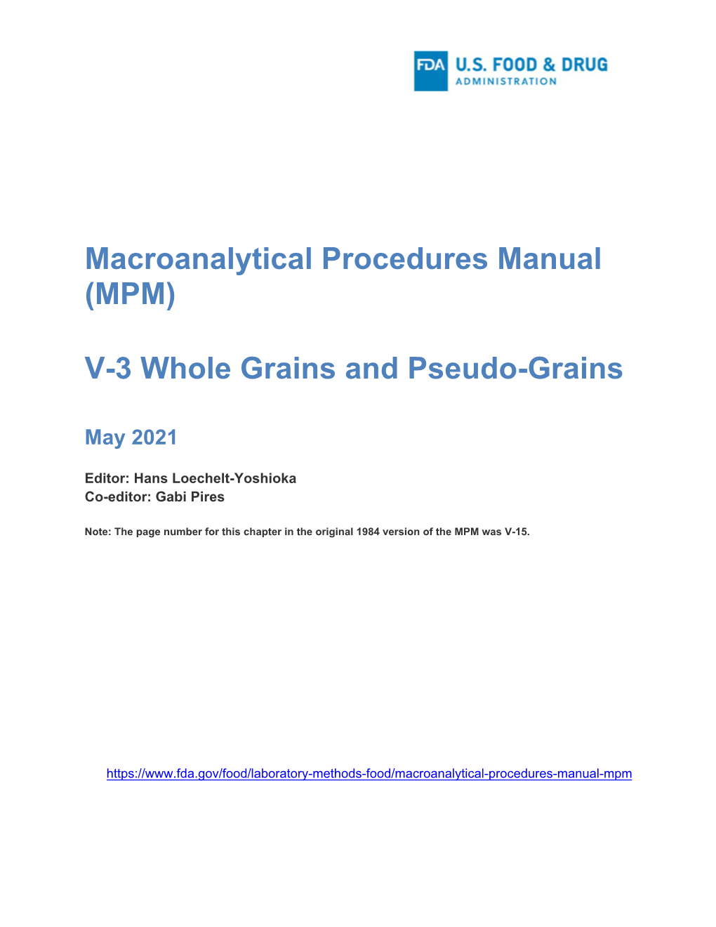 V-3 Whole Grains and Pseudo-Grains