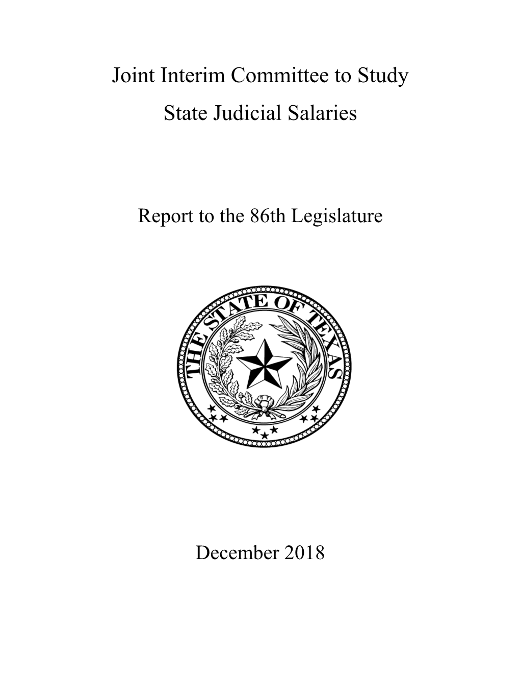 Joint Interim Committee to Study State Judicial Salaries
