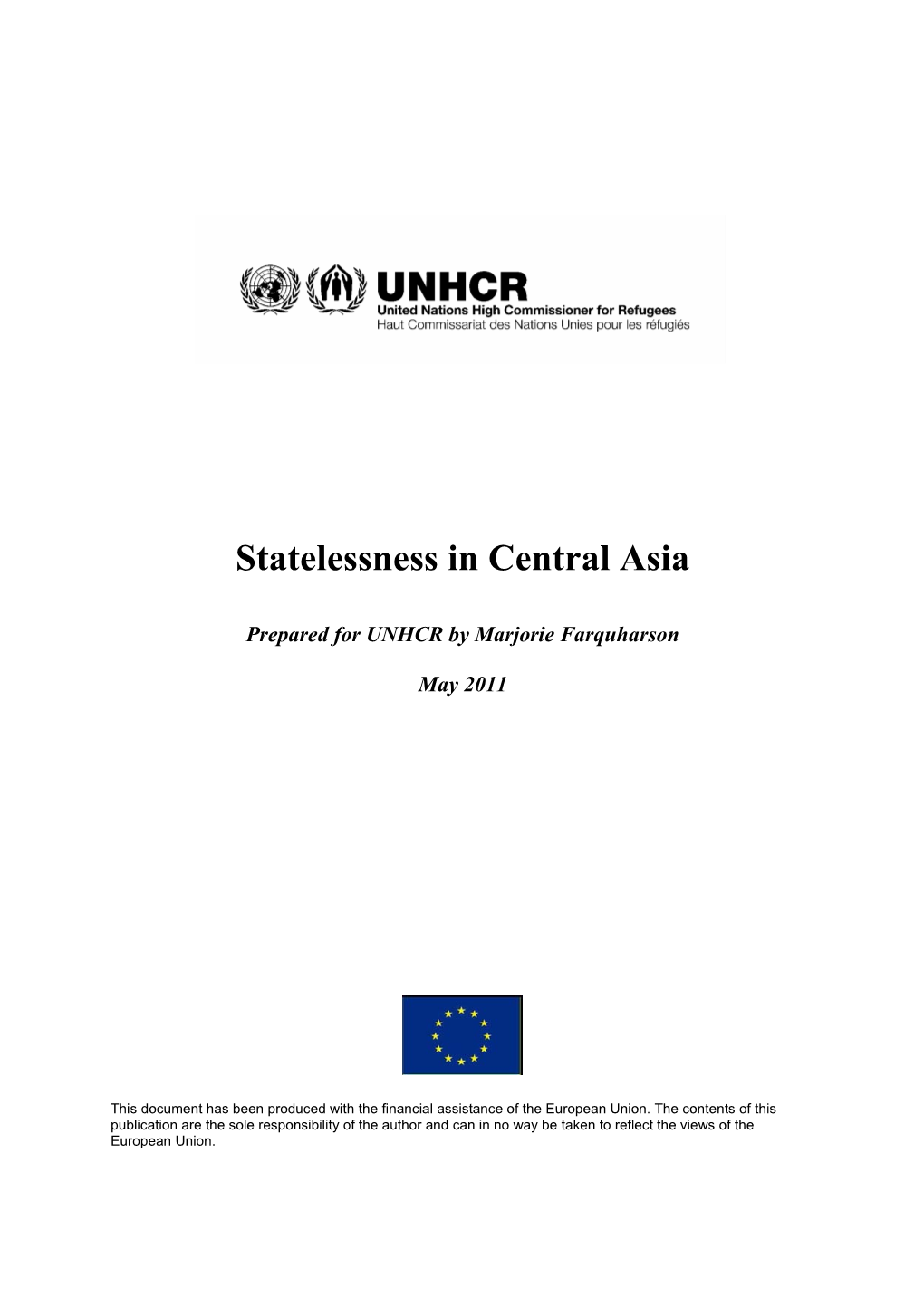 Study on Statelessness in Central Asia Final