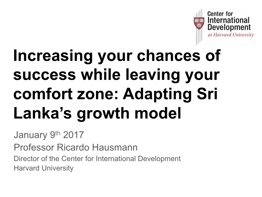 Adapting Sri Lanka's Growth Model