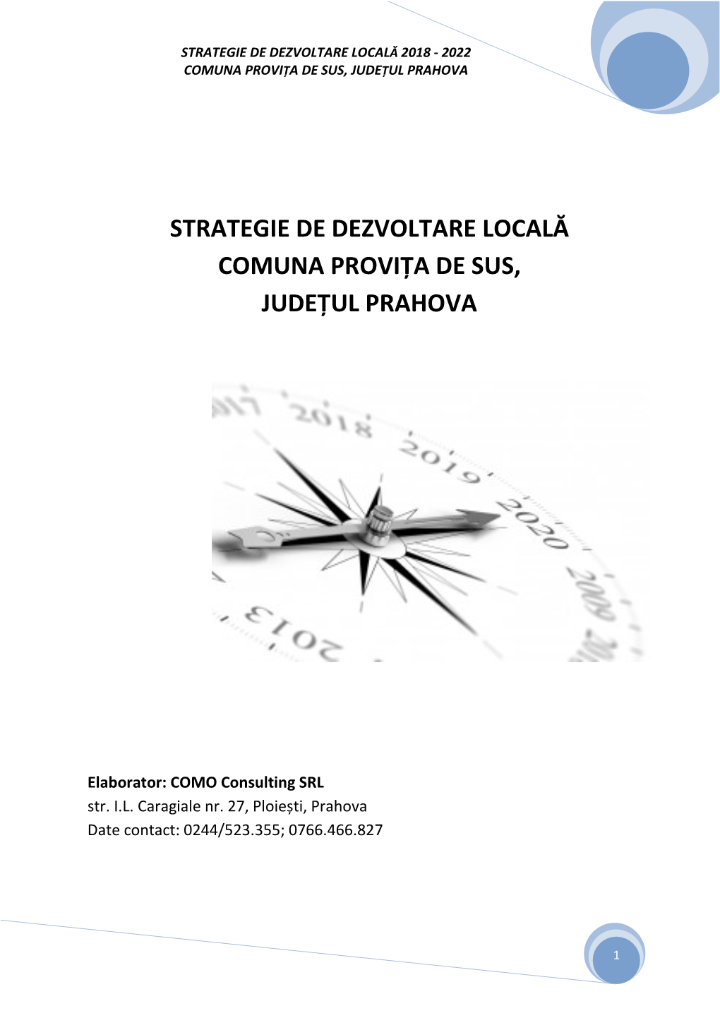 Strategie De Dezvoltare Locală Comuna Provița De Sus, Județul Prahova