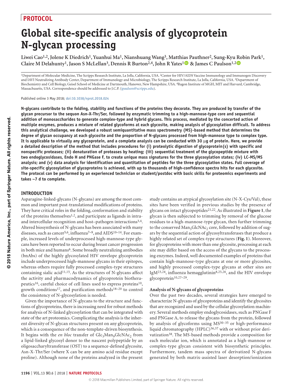 Global Site-Specific Analysis of Glycoprotein N-Glycan Processing