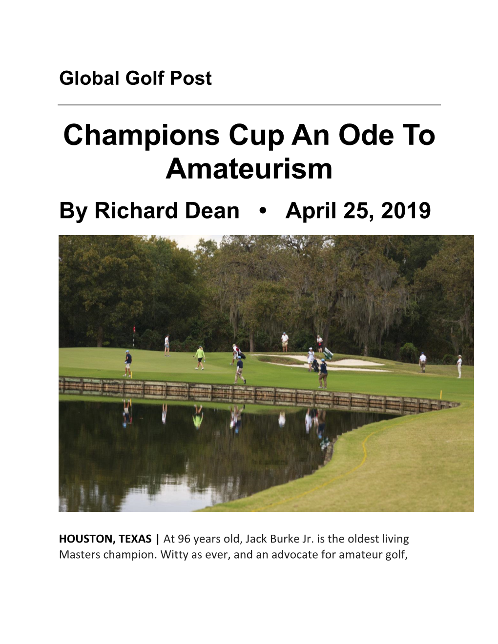 Champions Cup an Ode to Amateurism by Richard Dean • April 25, 2019