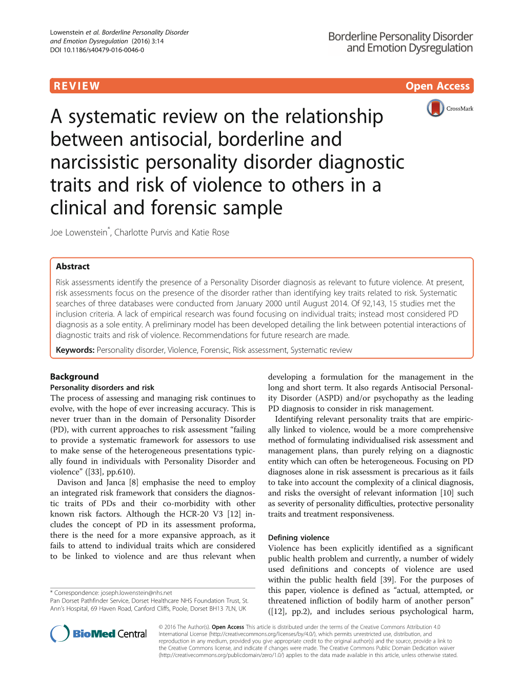 A Systematic Review on the Relationship Between Antisocial