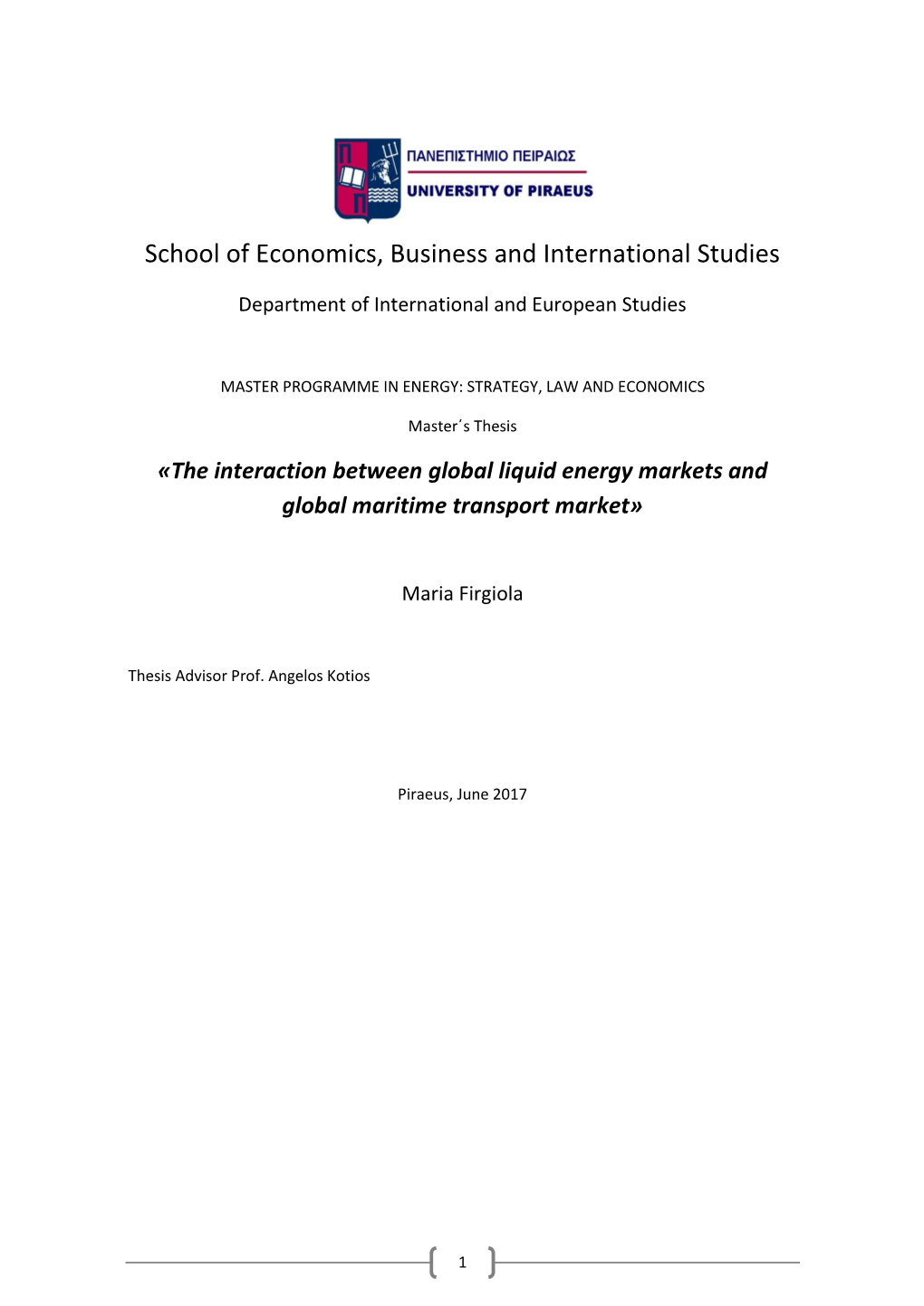 School of Economics, Business and International Studies