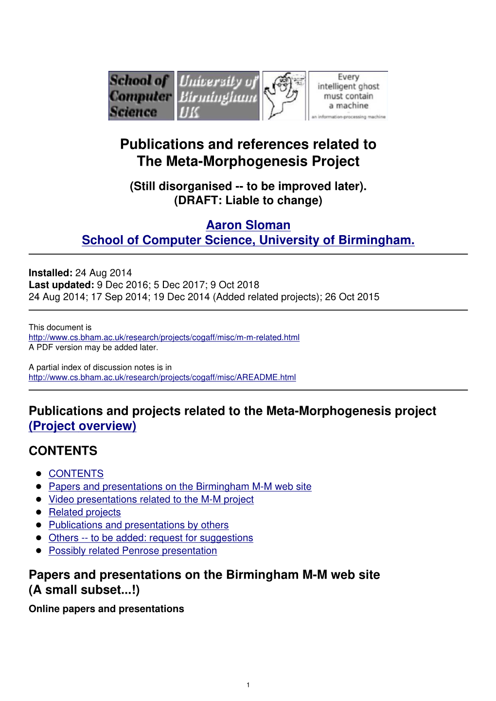 Related to Meta-Morphogenesis Project