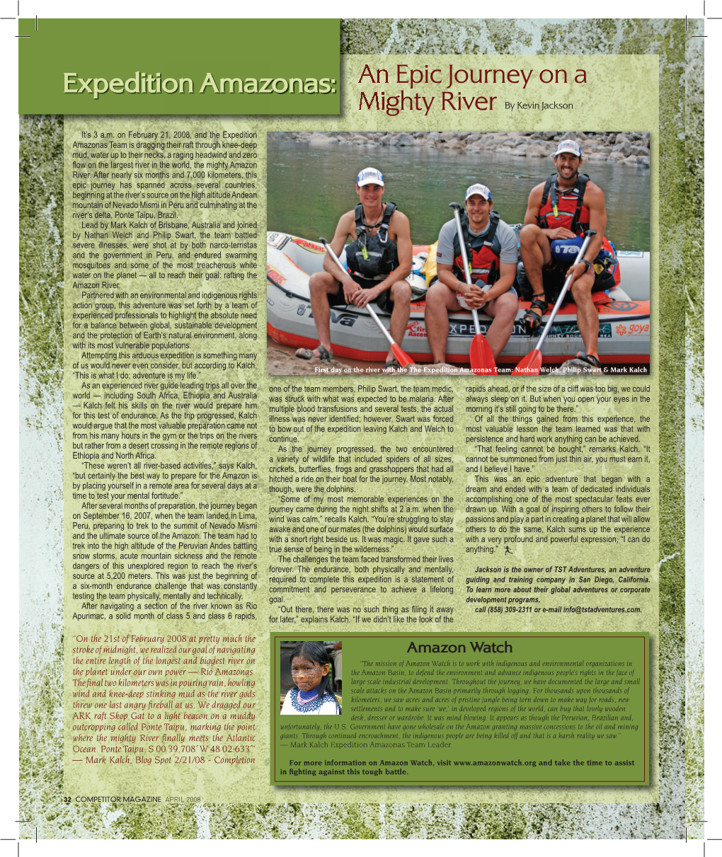 Expedition Amazonas: an Epic Journey on a Mighty River by Kevin Jackson