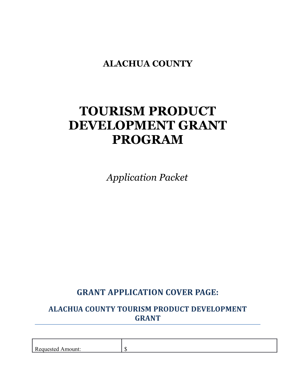 Tourism Product Development Grant Program