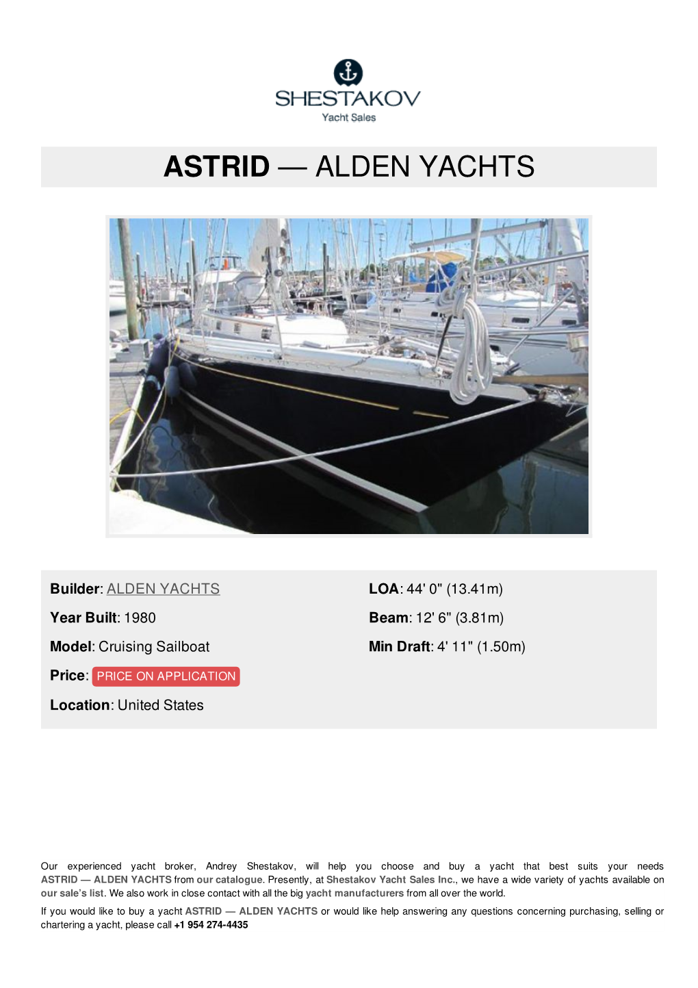 Astrid — Alden Yachts