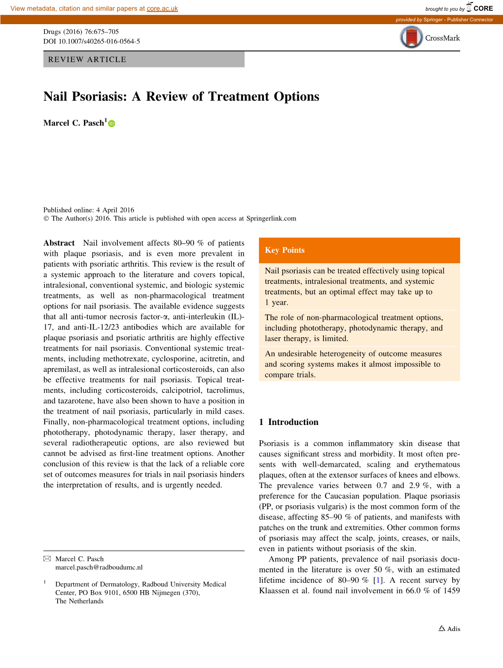 Nail Psoriasis: a Review of Treatment Options