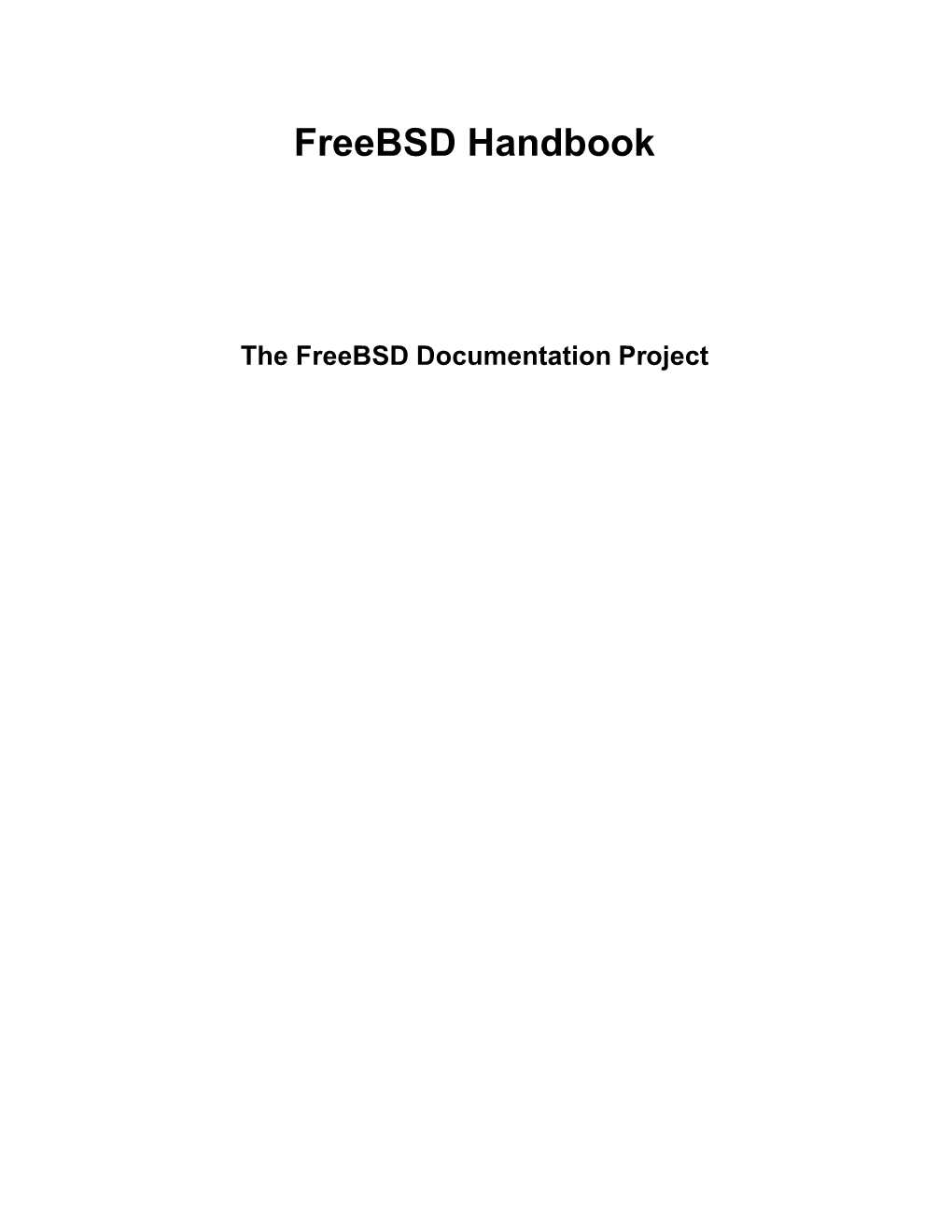 Freebsd Handbook