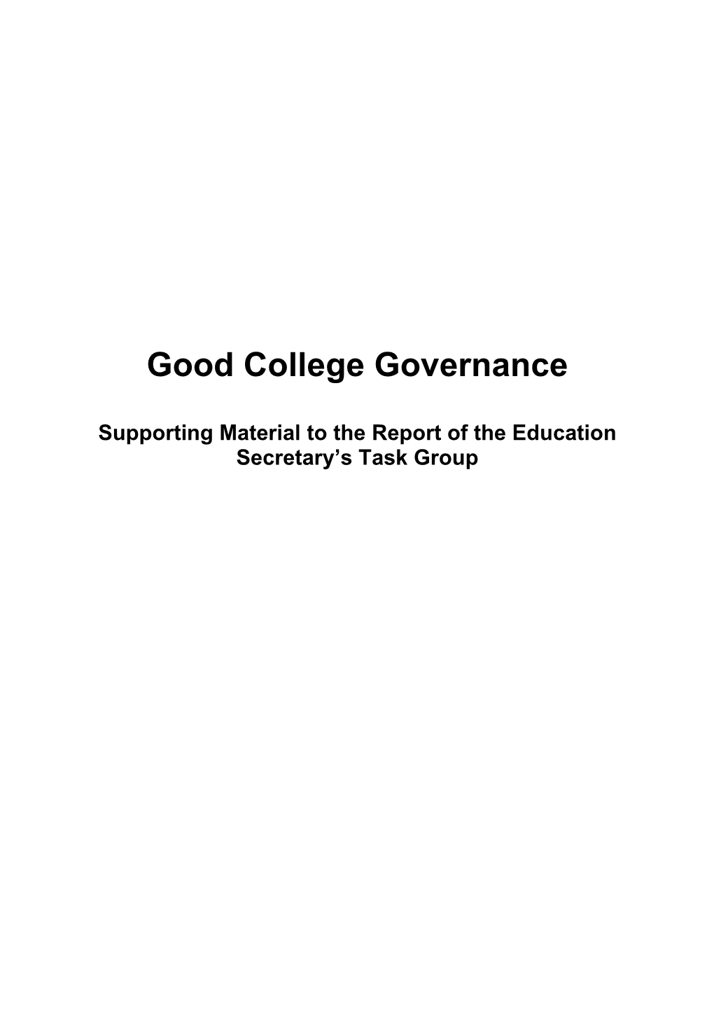 Good College Governance Task Group