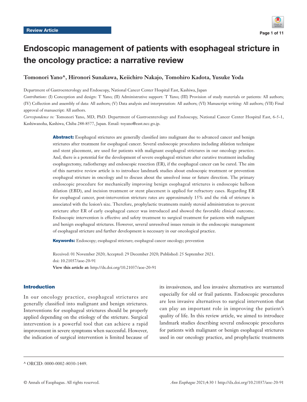 Endoscopic Management of Patients with Esophageal Stricture in the Oncology Practice: a Narrative Review