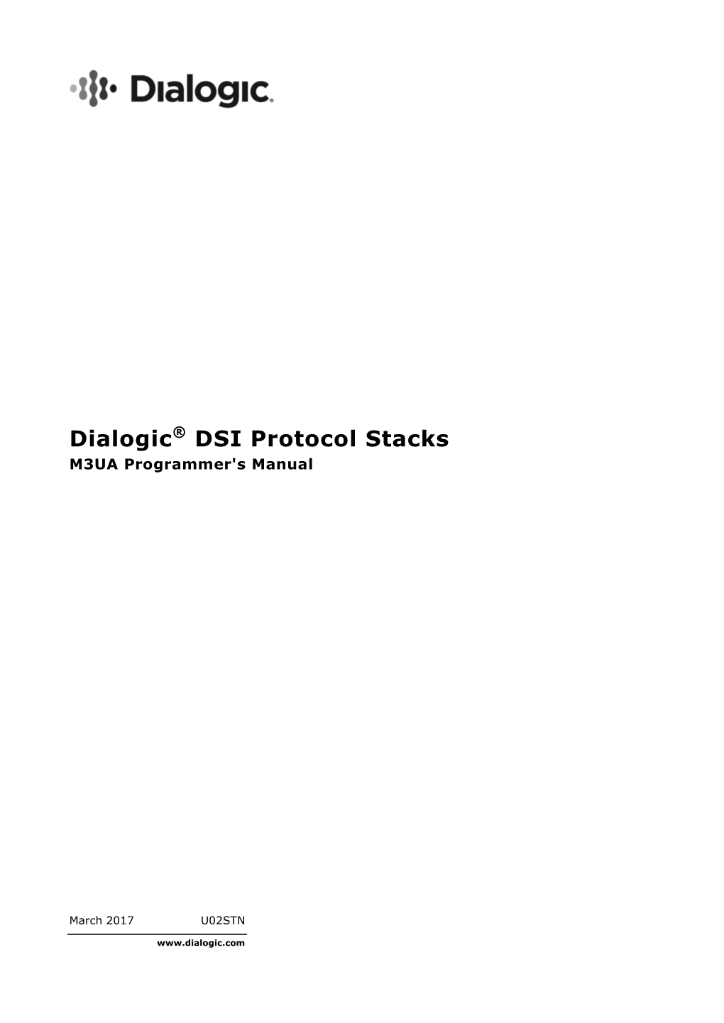 Dialogic® DSI Protocol Stacks M3UA Programmer's Manual