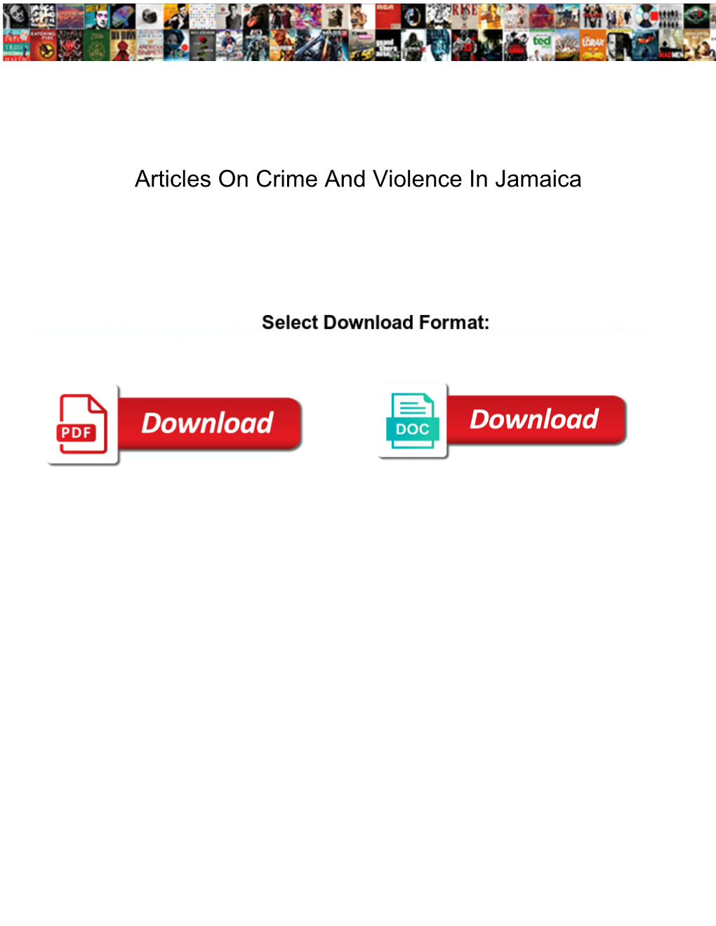 Articles on Crime and Violence in Jamaica