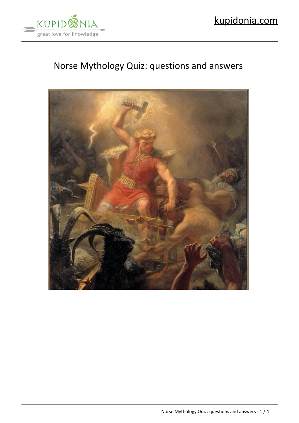 Norse Mythology Quiz: Questions and Answers