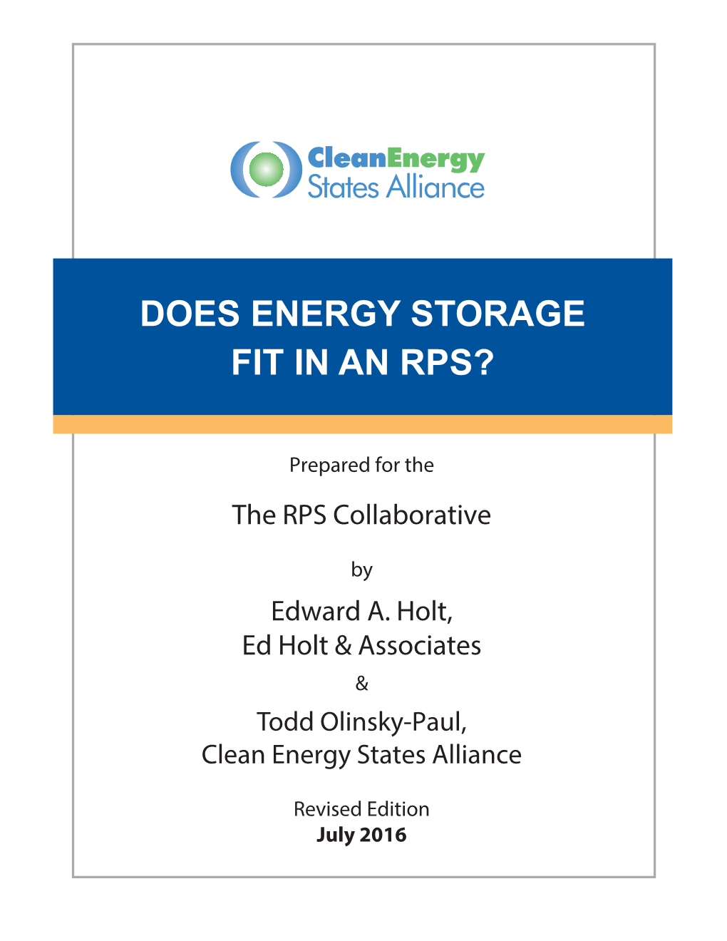 Does Energy Storage Fit in an Rps?