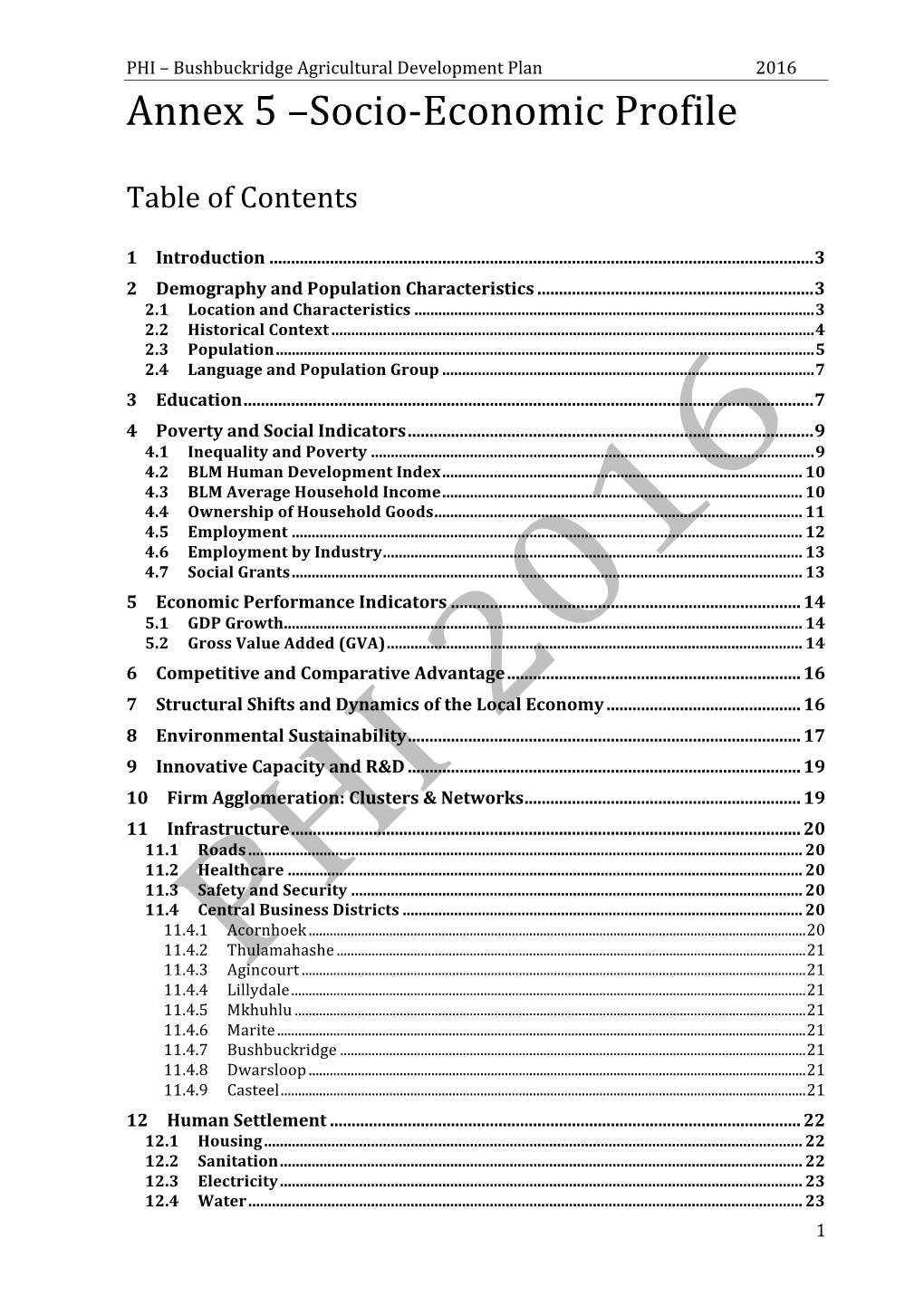 Socio-Economic Profile