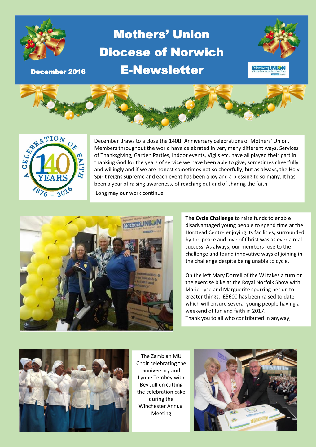 Mothers' Union Diocese of Norwich E-Newsletter