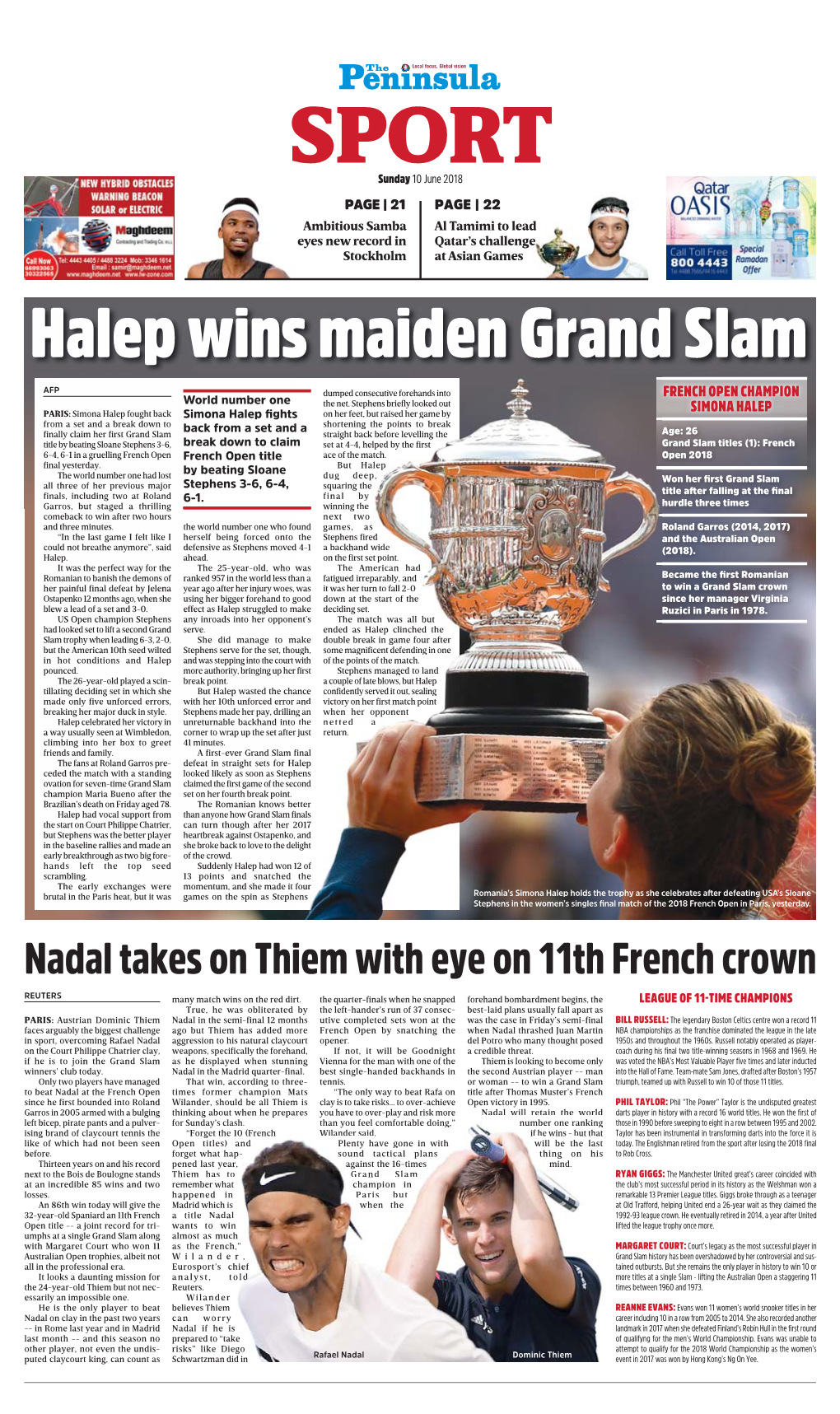 Halep Wins Maiden Grand Slam