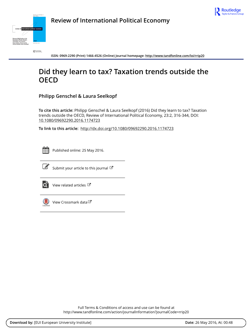 Did They Learn to Tax? Taxation Trends Outside the OECD