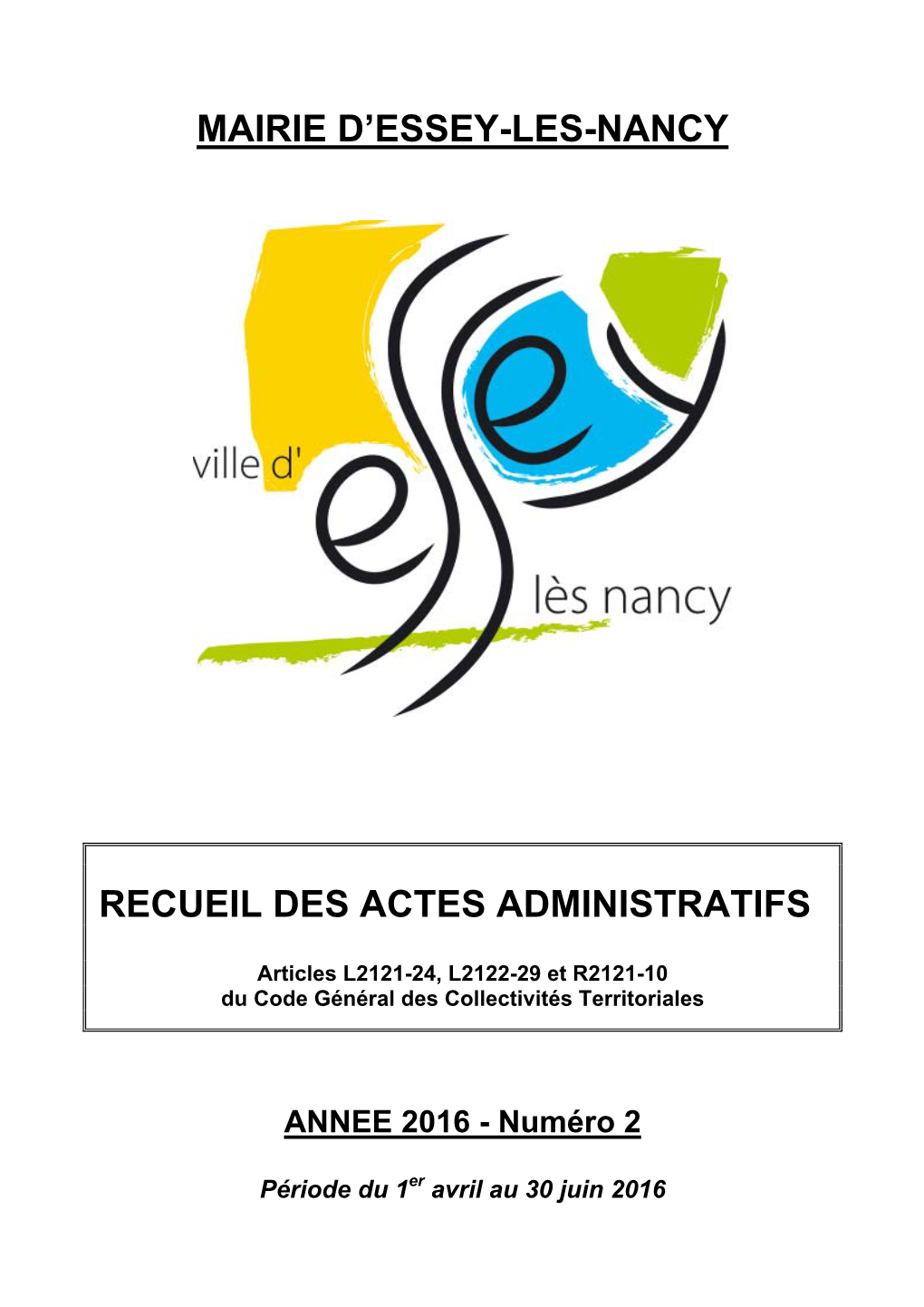 Mairie D'essey-Les-Nancy Recueil Des Actes