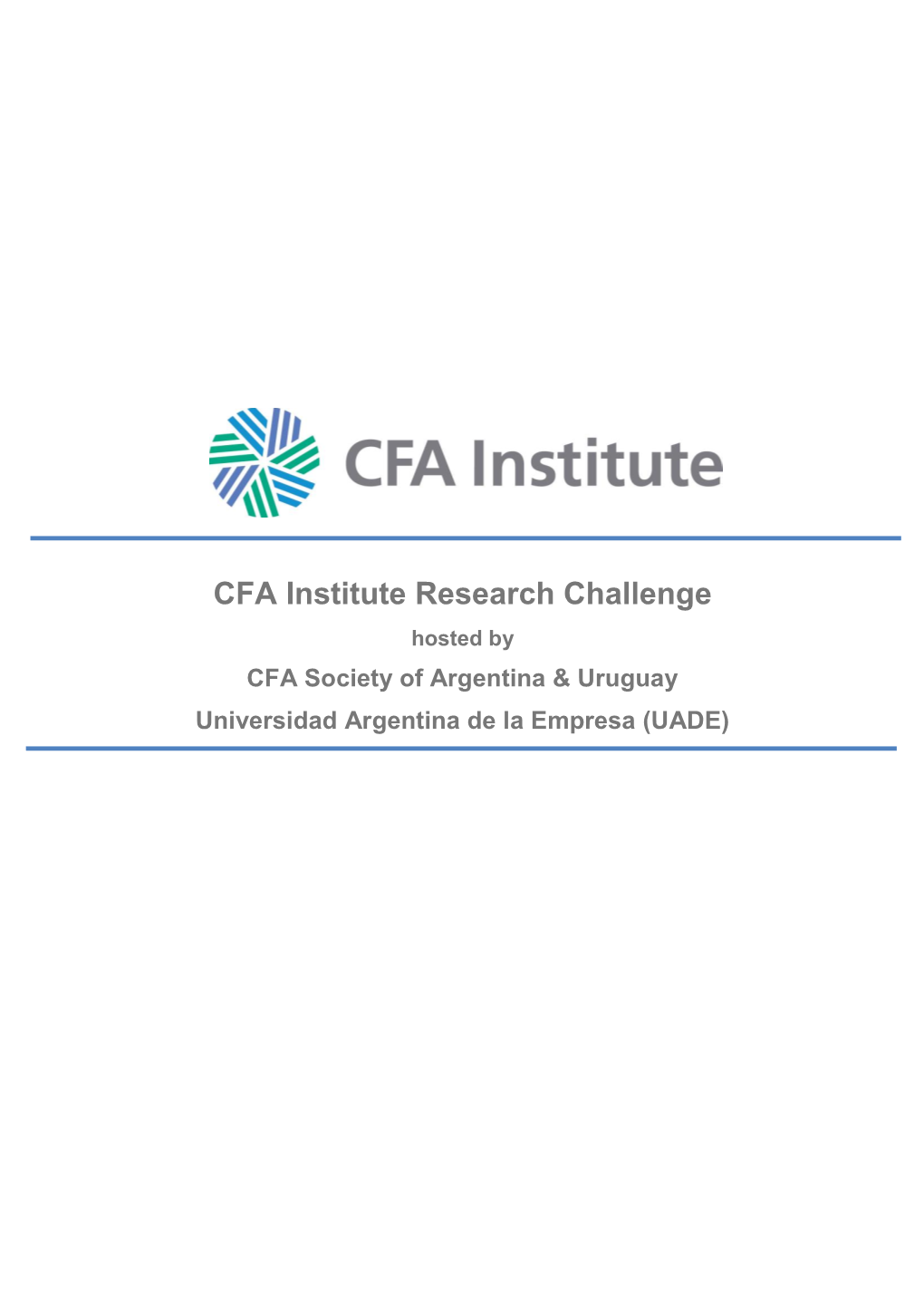 CFA Institute Research Challenge Hosted by CFA Society of Argentina & Uruguay