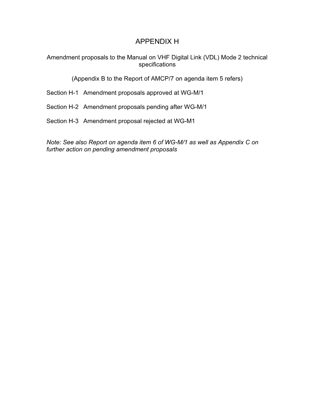 Amendments to VDL Mode 2 Technical Specifications