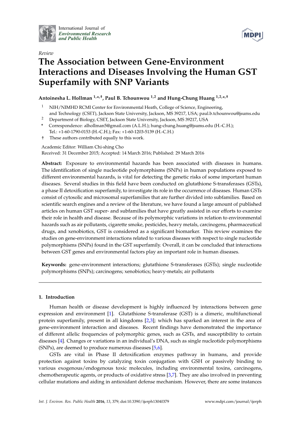 The Association Between Gene-Environment Interactions and Diseases Involving the Human GST Superfamily with SNP Variants