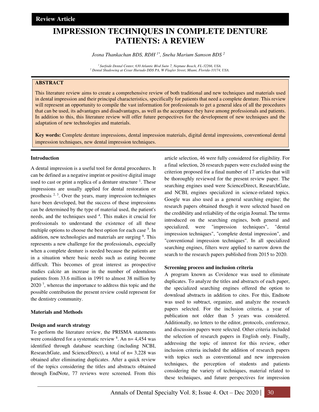 Impression Techniques in Complete Denture Patients: a Review