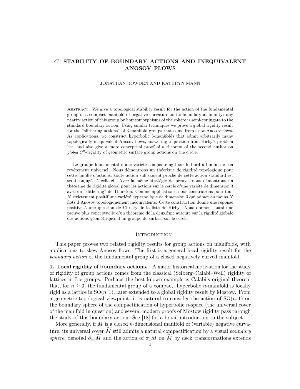 C0 Stability of Boundary Actions and Inequivalent Anosov Flows