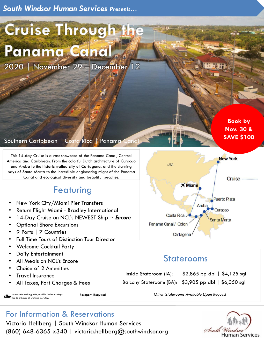 Cruise Through the Panama Canal 2020 | November 29 – December 12
