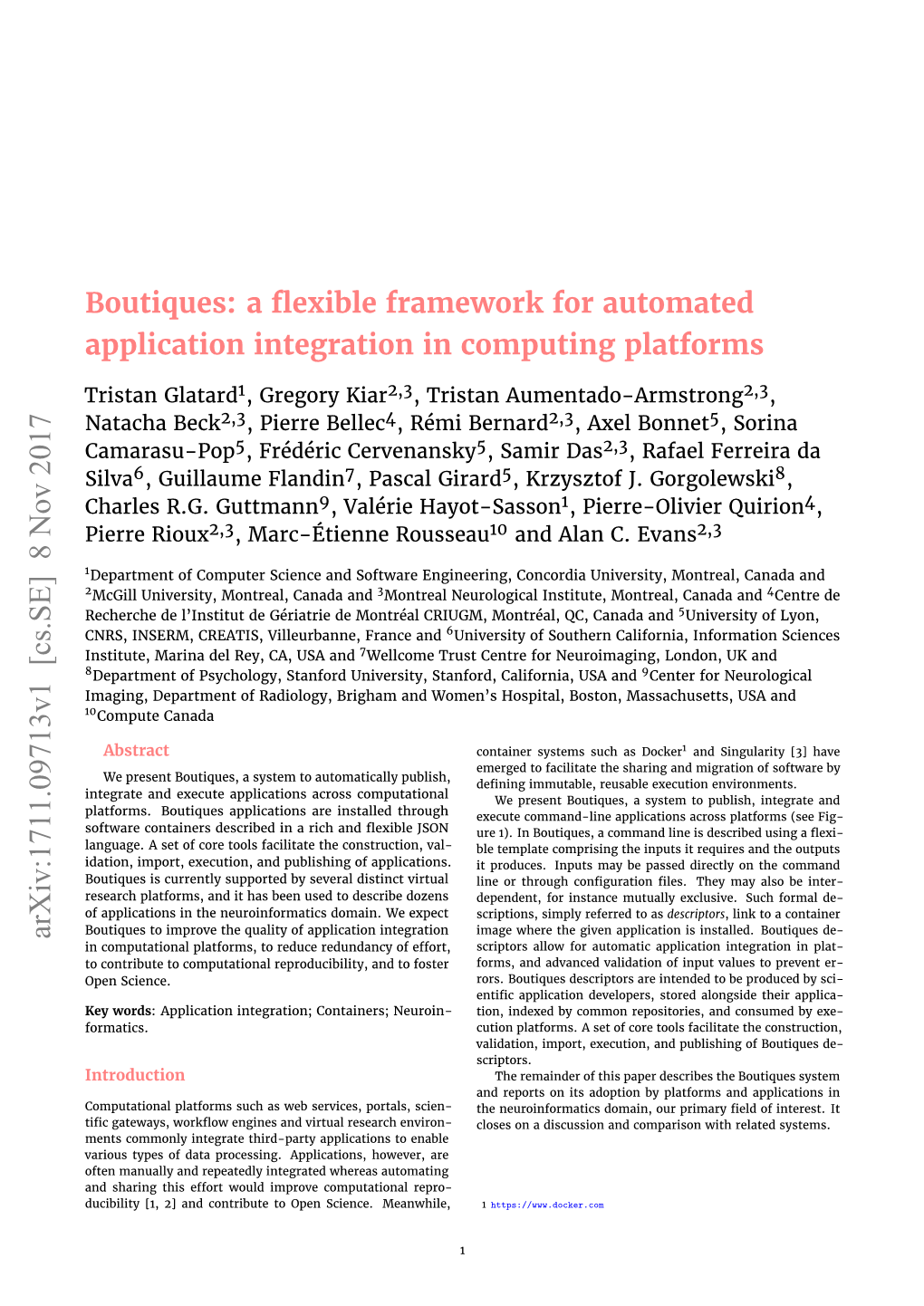 Boutiques: a Flexible Framework for Automated Application Integration In