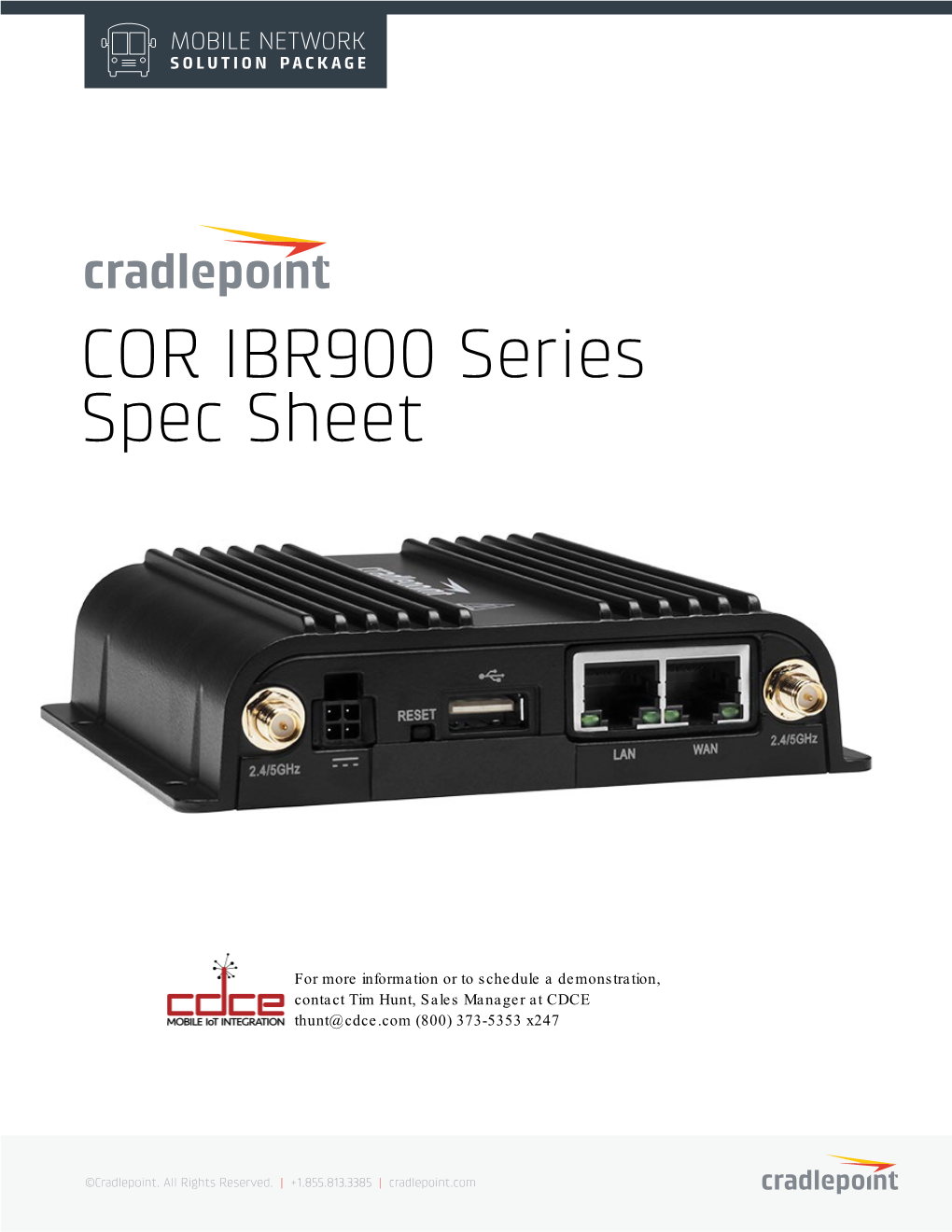 COR IBR900 Series Spec Sheet