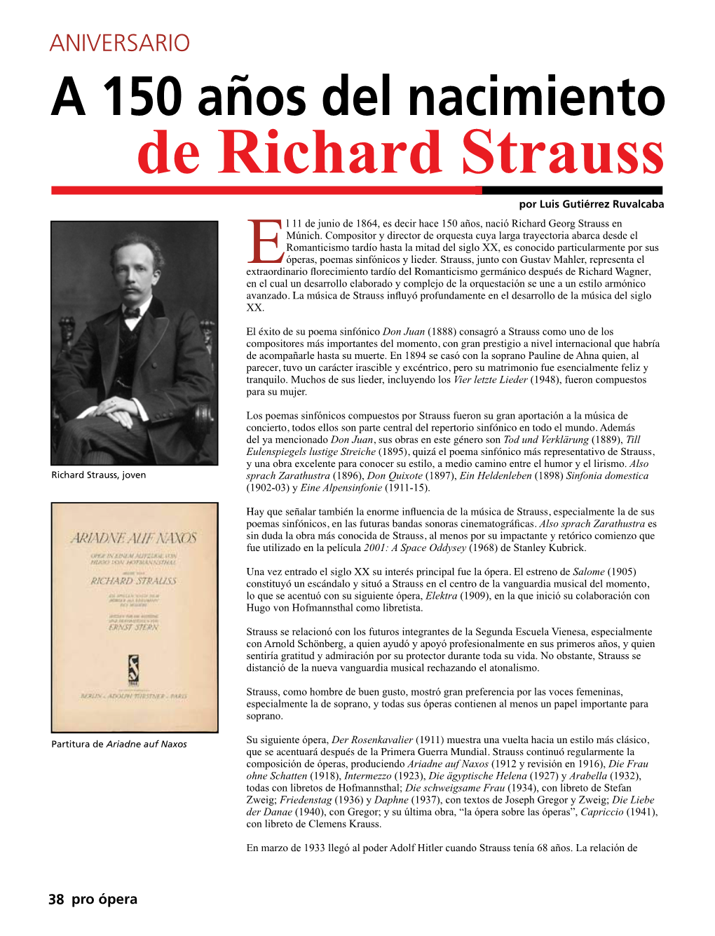 A 150 Años Del Nacimiento De Richard Strauss